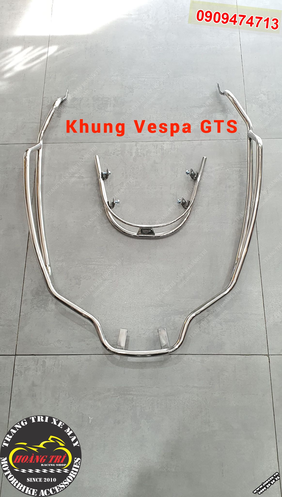 Khung inox bảo vệ xe Vespa GTS - mẫu mới 2021